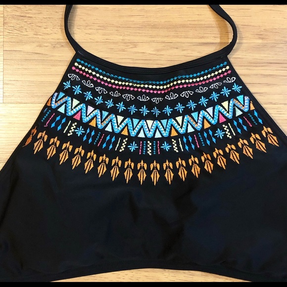 Black High Neck Bikini Top-Large - Picture 2 of 5